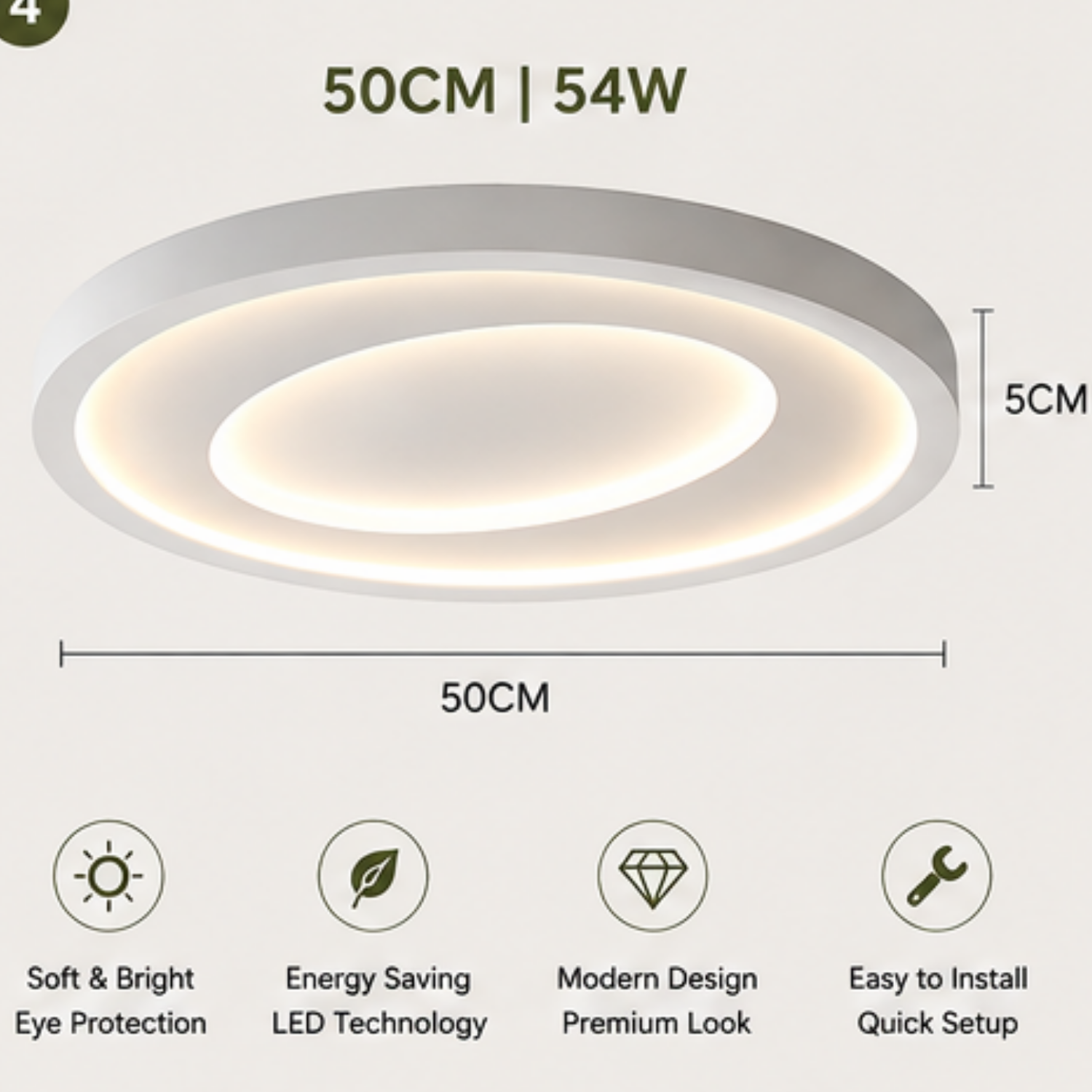 Sparkrin Modern LED Ceiling Light for Bedroom
